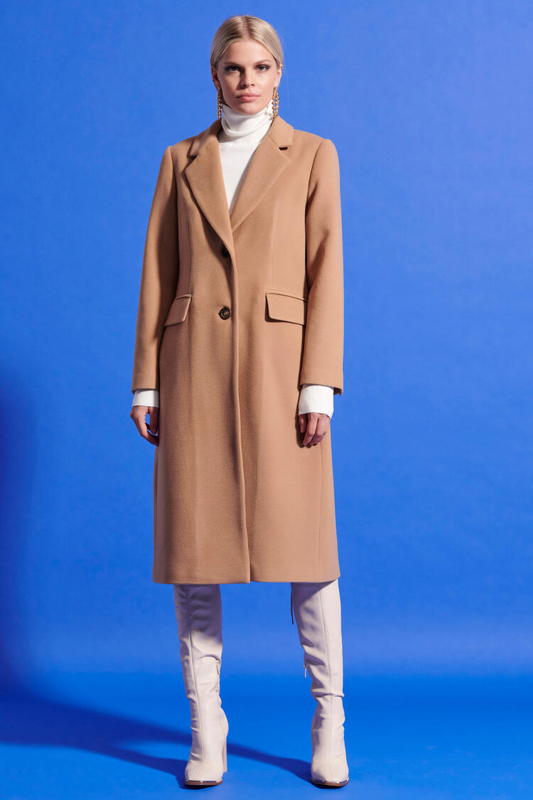 Straight coat - Camel S