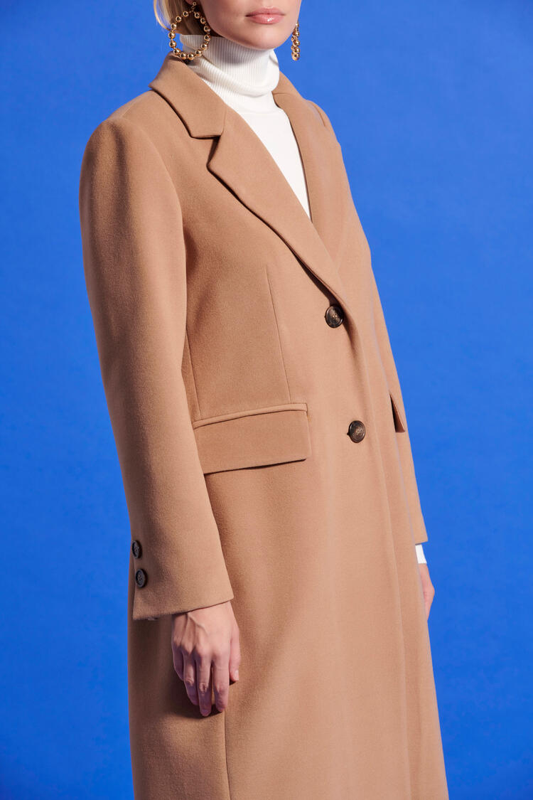 Straight coat - Camel S