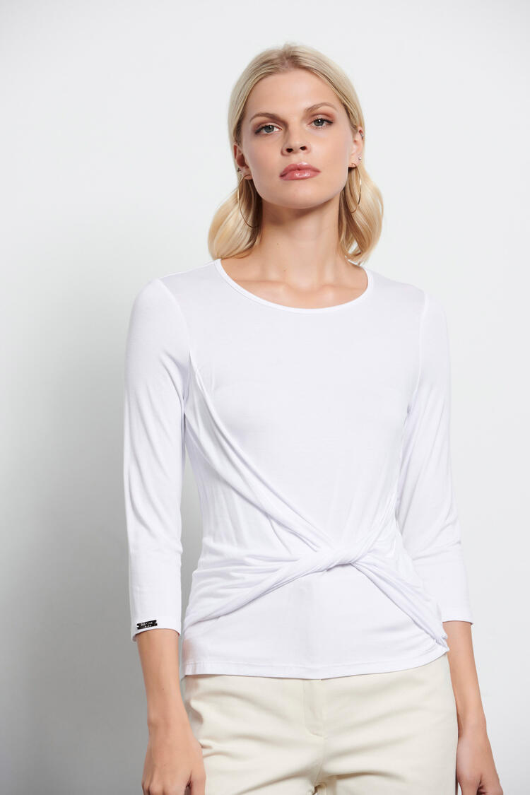 Blouse with knot - White S
