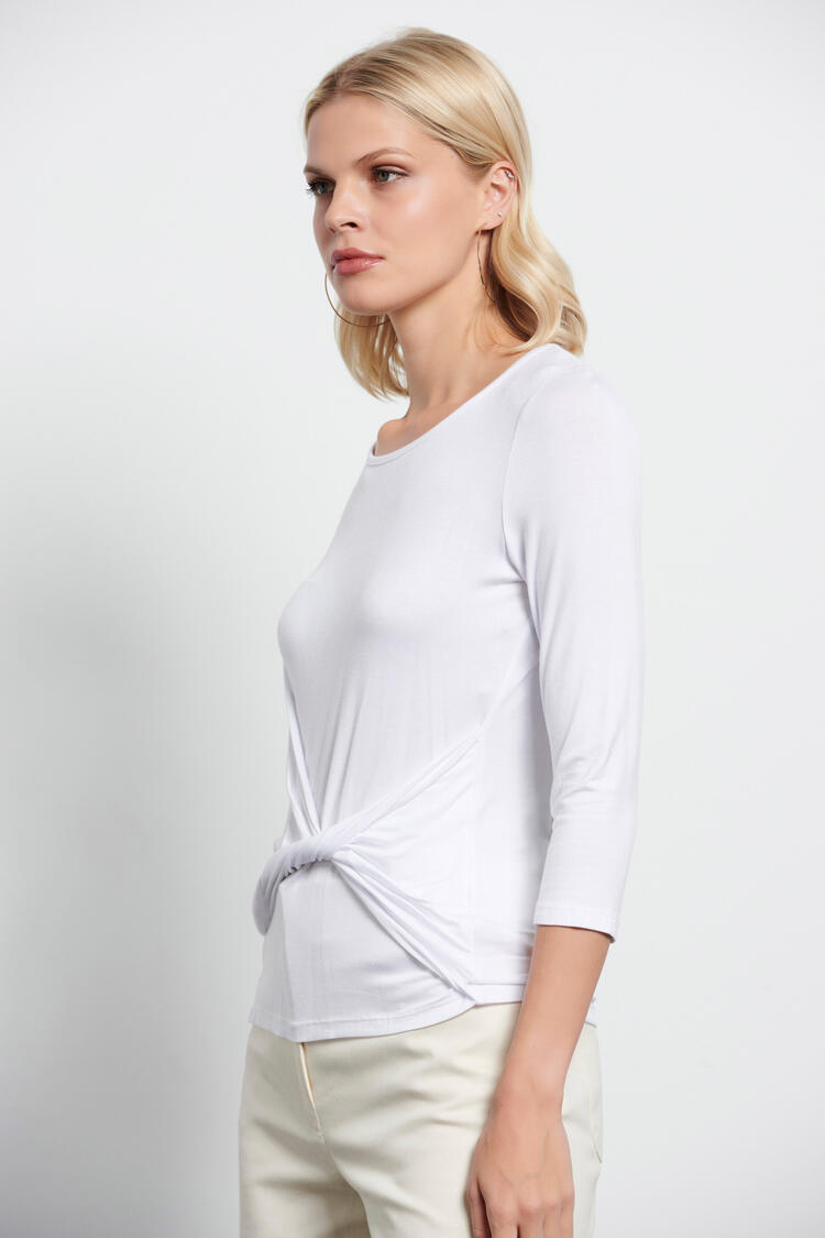 Blouse with knot - White S