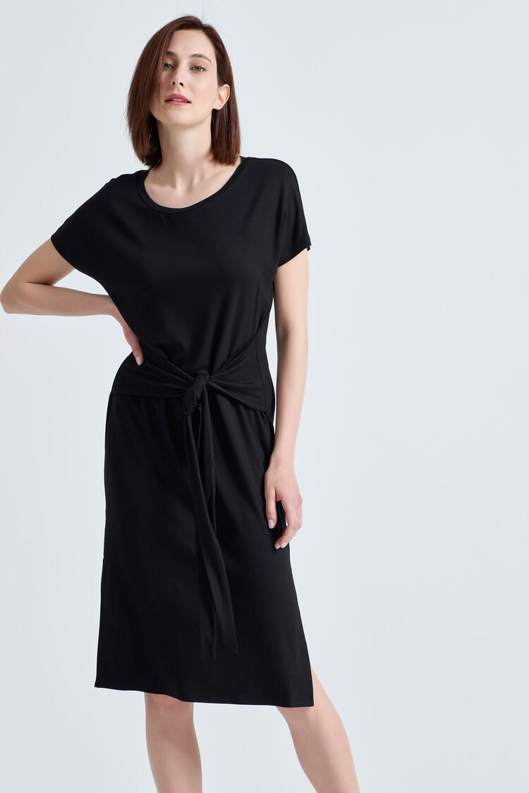 Dress with belt - Black S