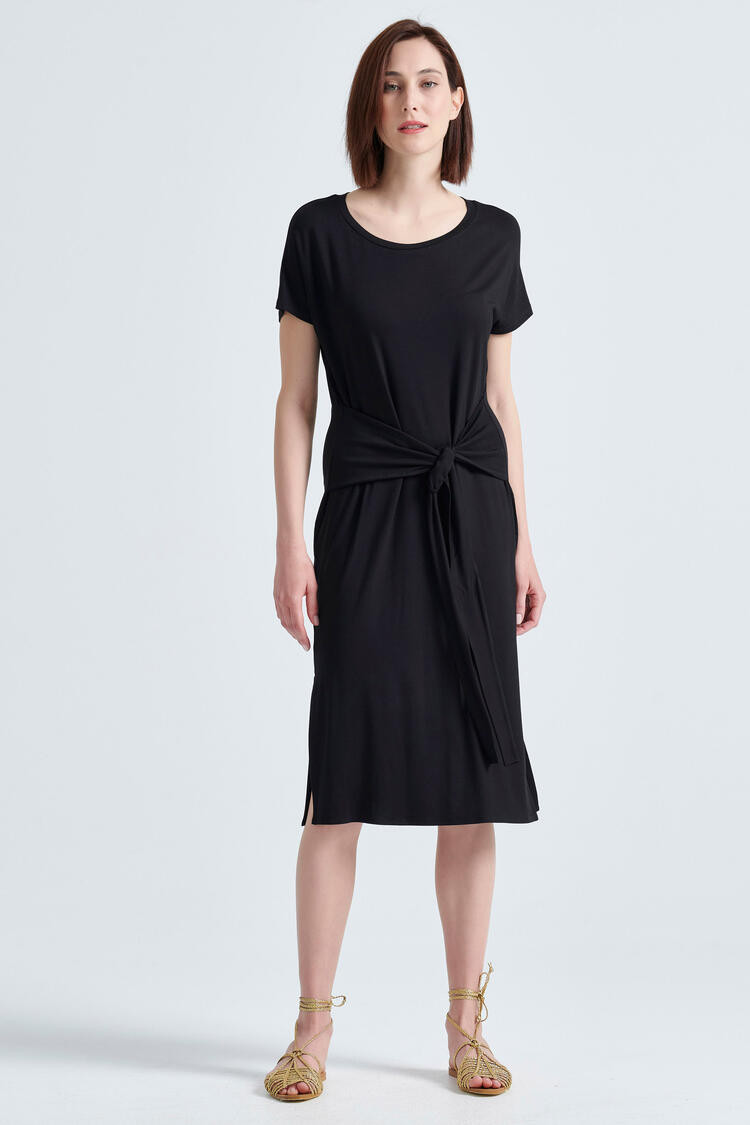 Dress with belt - Black S