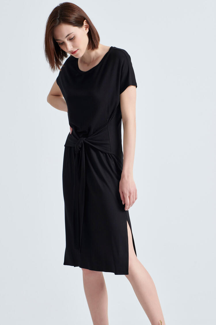 Dress with belt - Black S
