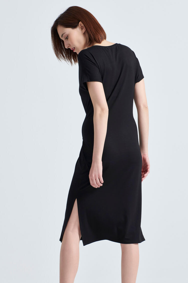 Dress with belt - Black S