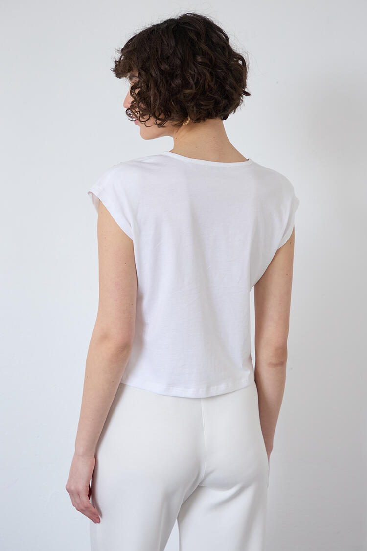 Cropped cotton T-shirt - White L
