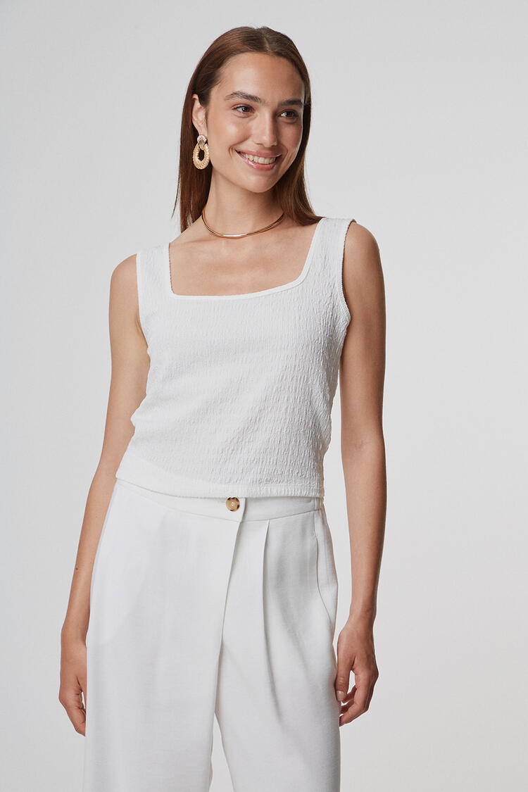 Top elastic - White M