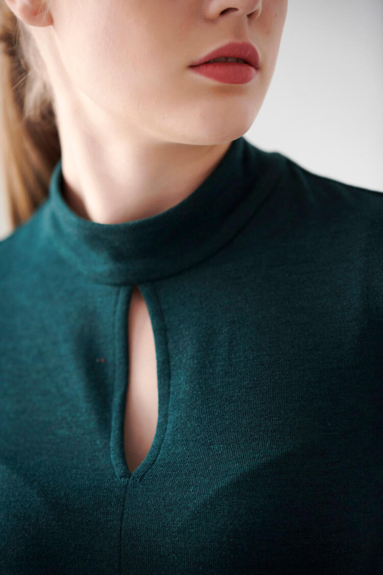 Blouse with loop - GREEN S