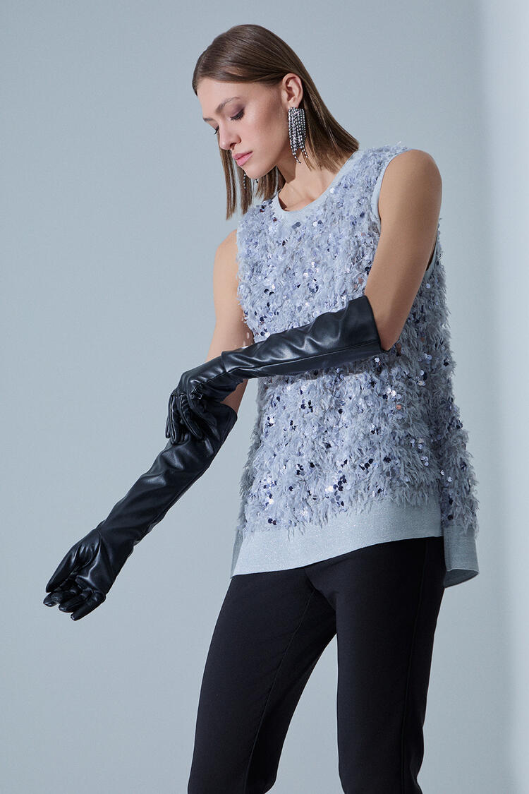 Blouse with sequins - Grey S/M