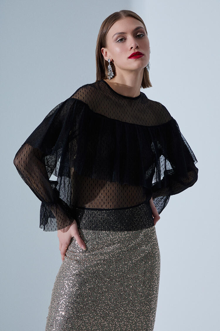 Transparent blouse - Black L