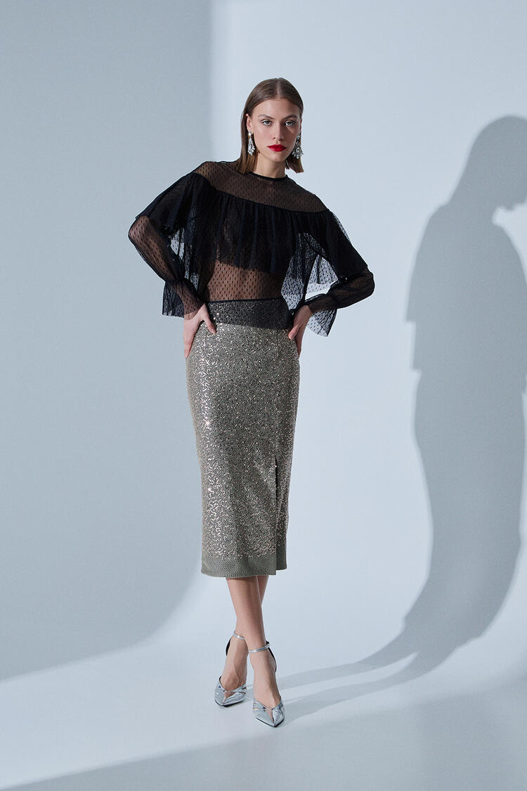 Transparent blouse - Black L