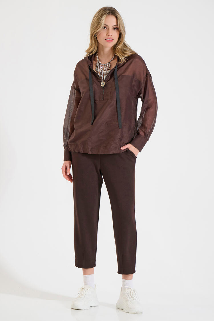 Silk and Cotton Blouse - Brown S