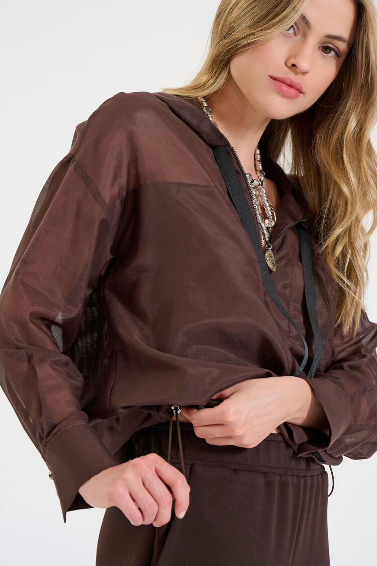 Silk and Cotton Blouse - Brown S