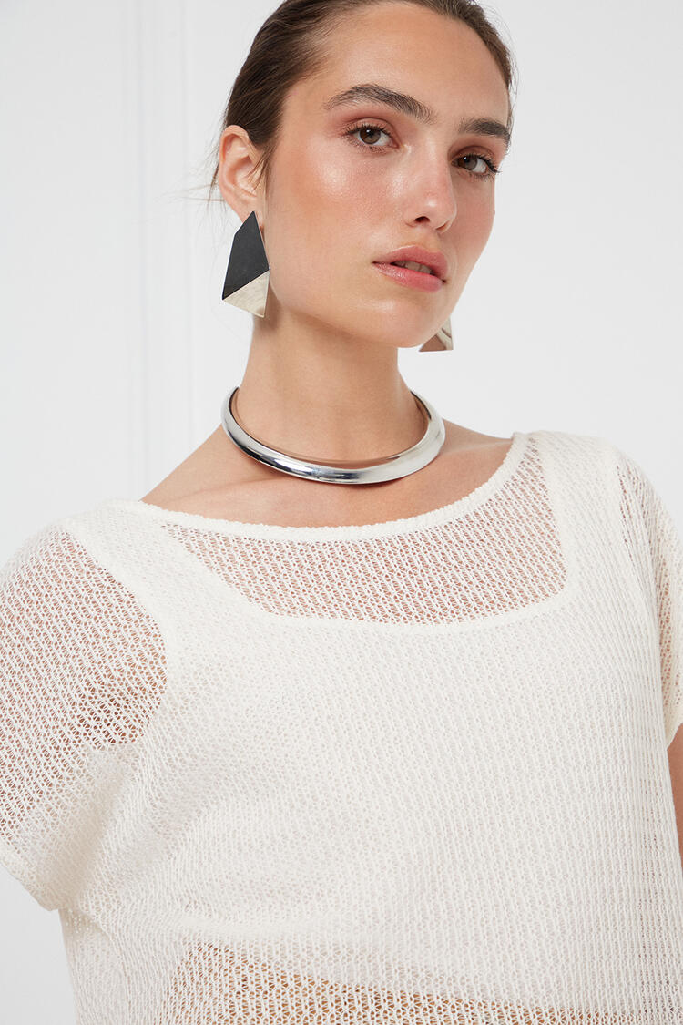 Knitted blouse - Off White S/M