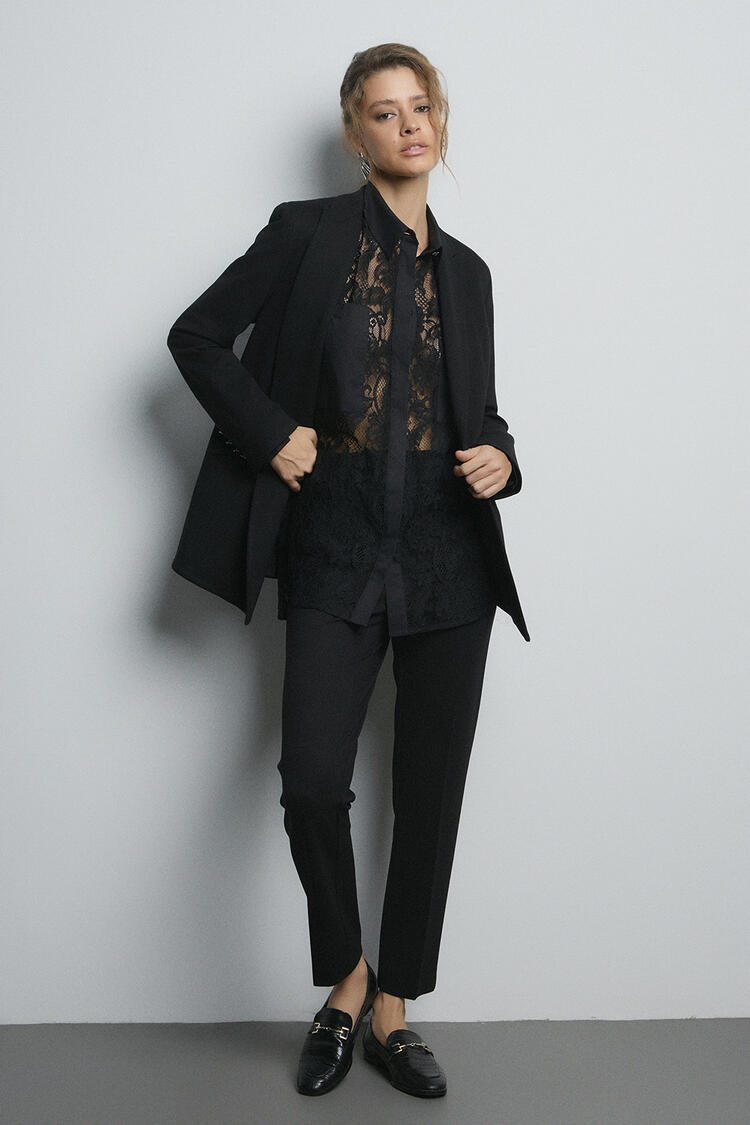 Lace shirt - Black S/M
