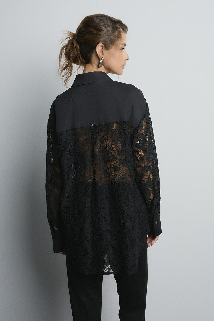 Lace shirt - Black S/M