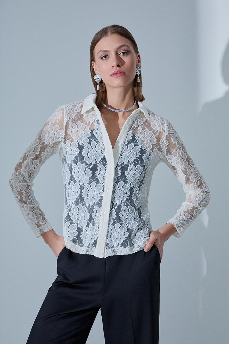Lace shirt - Off White S