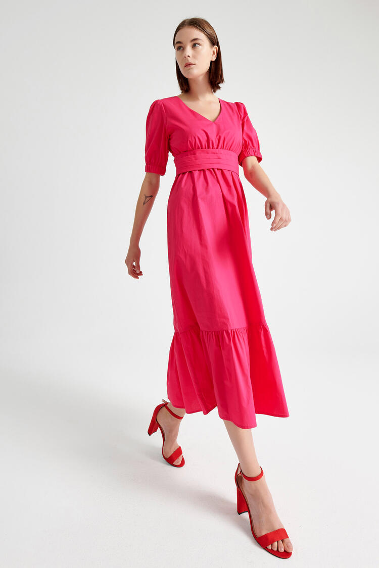 Dress with ruffles at the end - Fuchsia S