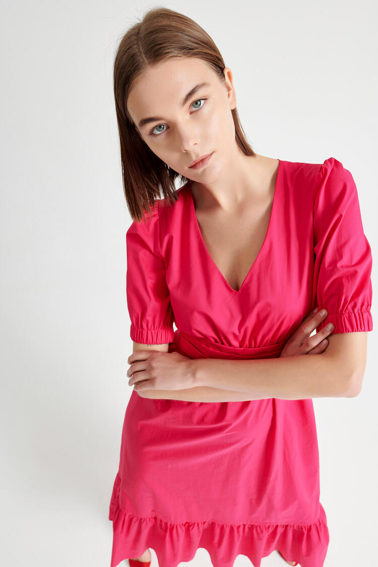 Dress with ruffles at the end - Fuchsia S