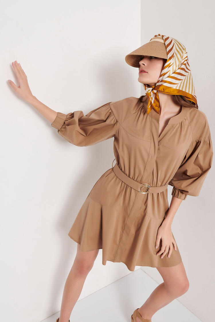 Dress with inflatable sleeves - Beige S