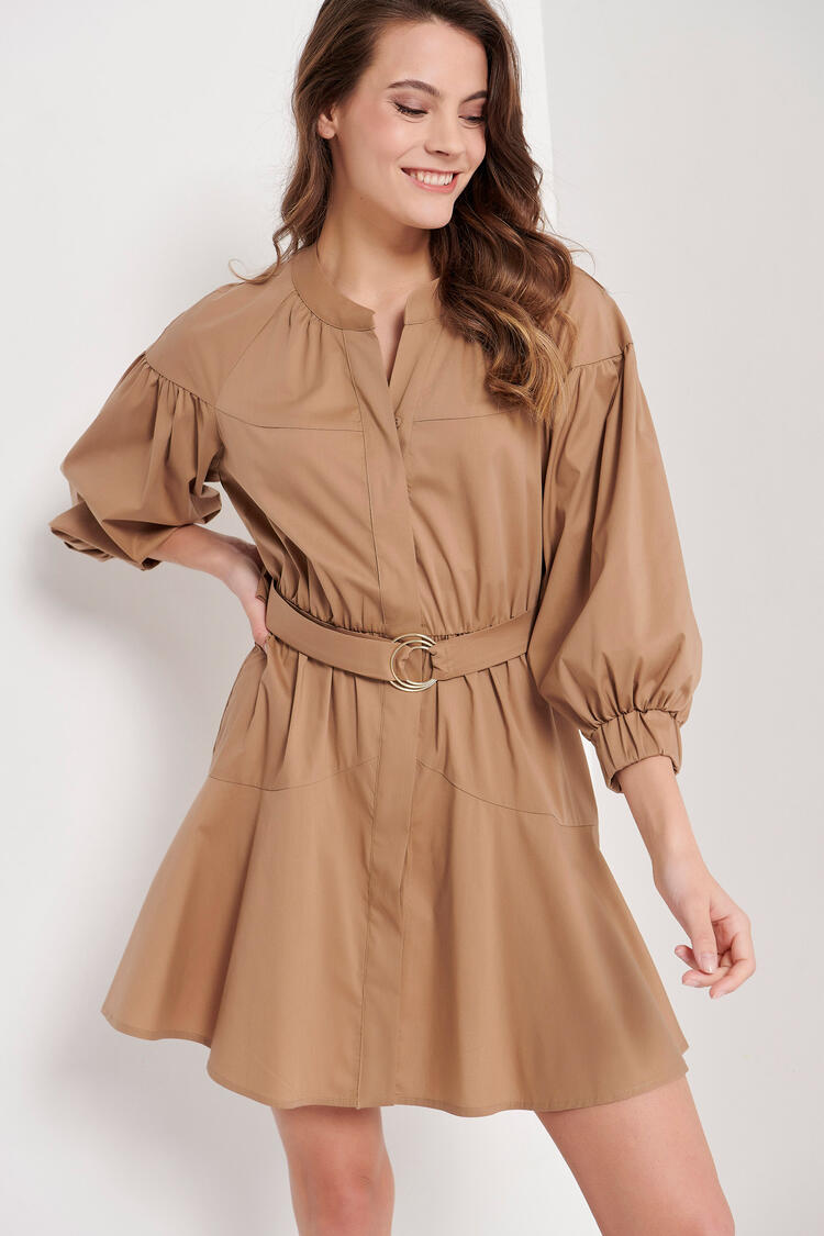 Dress with inflatable sleeves - Beige S