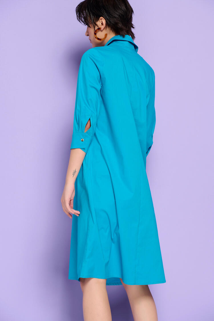 Dress with 3/4 sleeves - SKY BLUE S