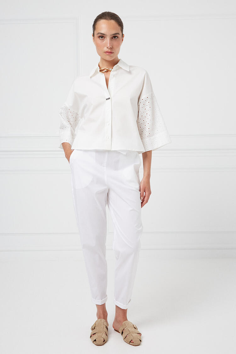 Broderie shirt - White M/L
