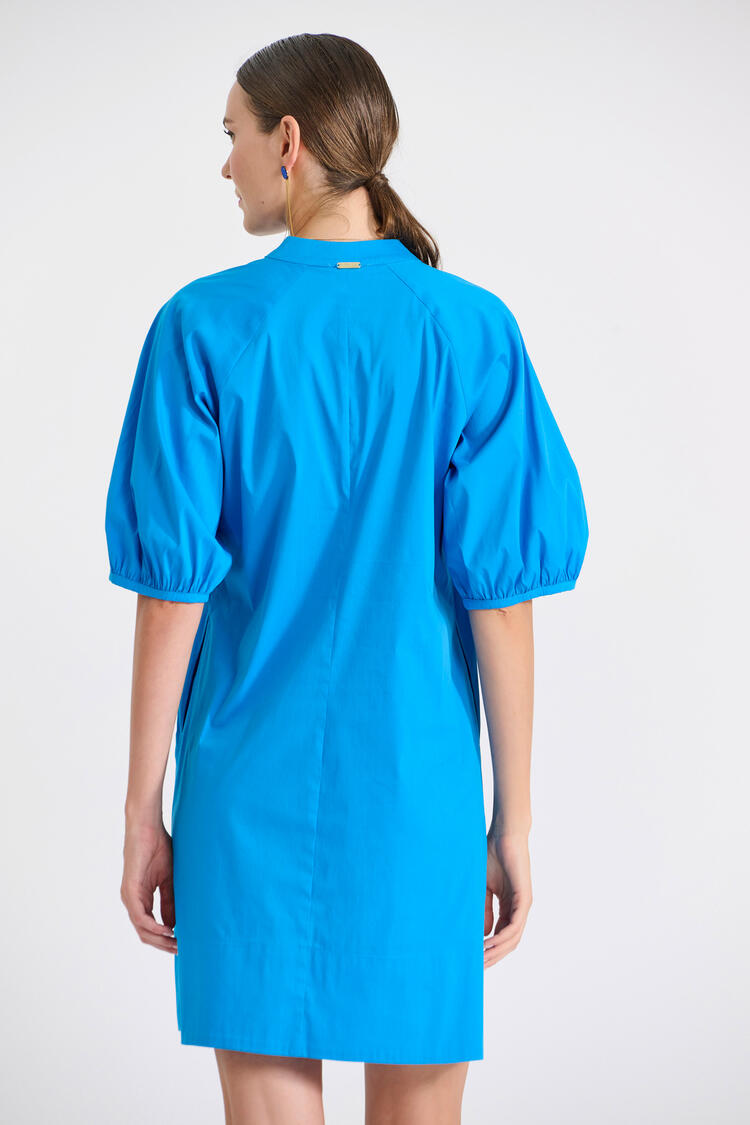 Minimal dress with balloon sleeves - LIGHT BLUE S/M