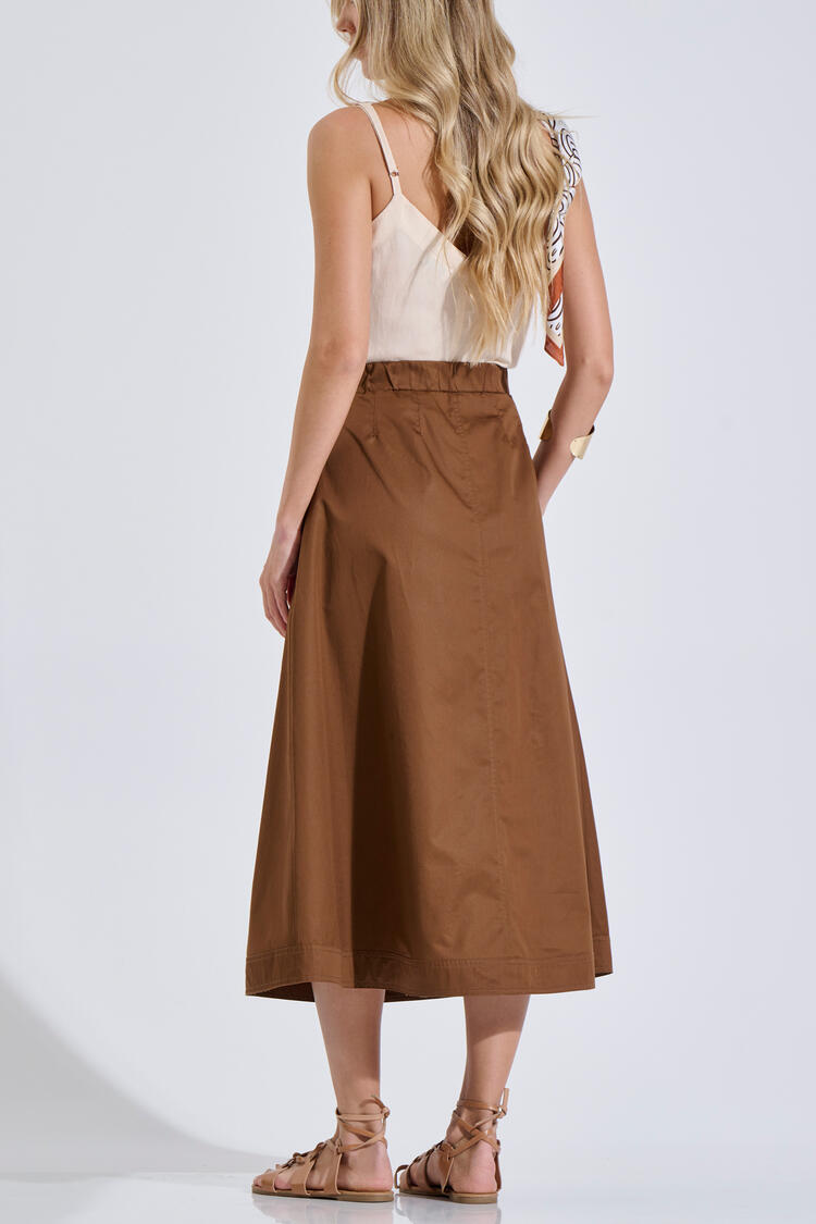 Skirt Cotton Midi with Buttons - ΚΑΦΕ S