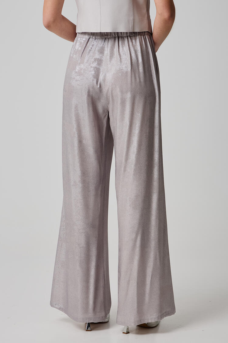 Foil pants with elastic - Silver S
