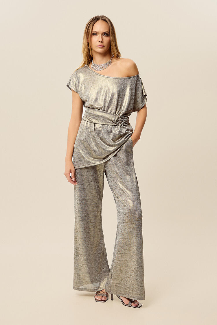 Pants with a metallic look - Grey S