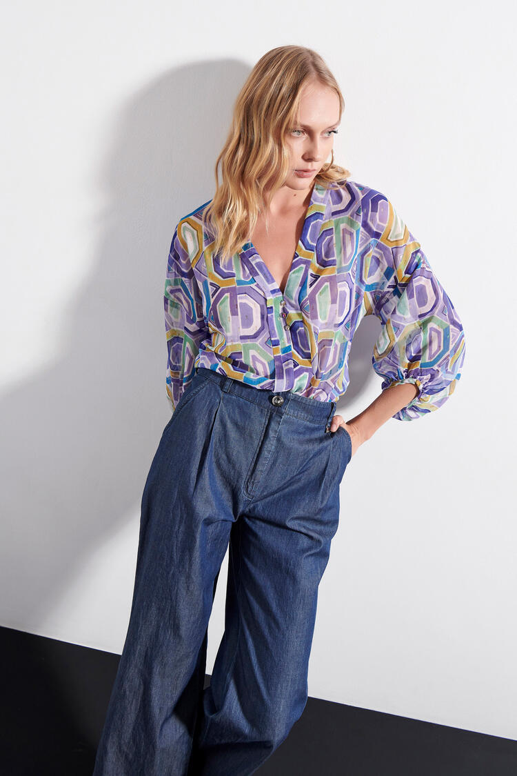  Wide leg jean - Blue S