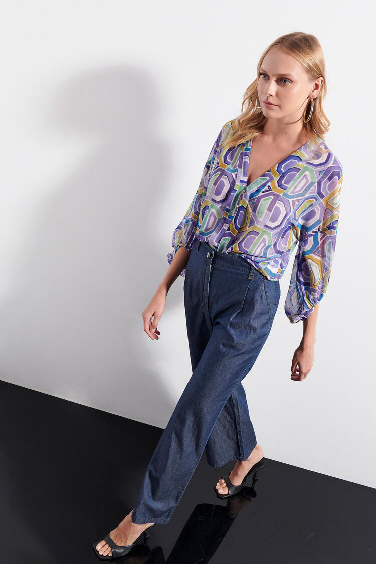  Wide leg jean - Blue S