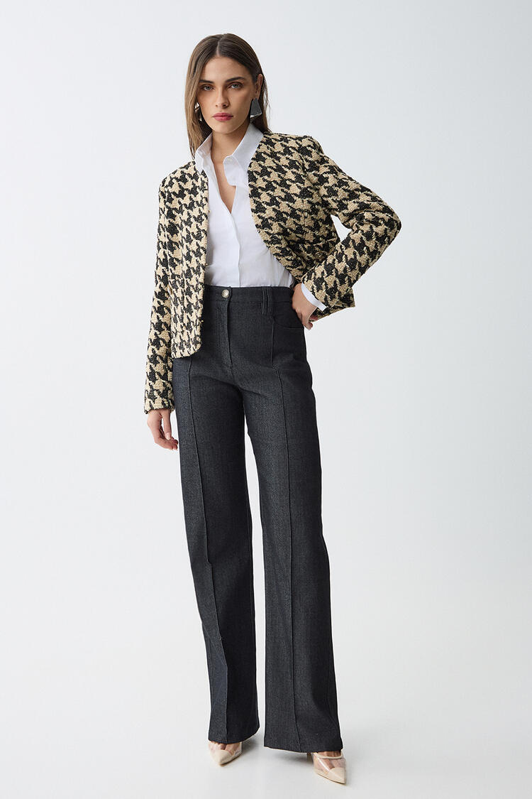 High waisted denim pants - Black S