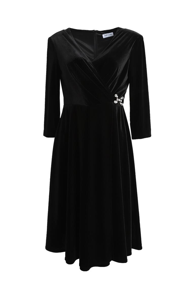 Velvet textured dress - Black S