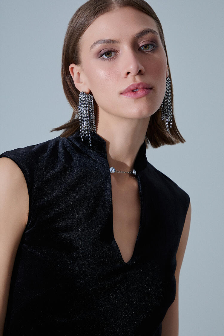 Sleeveless blouse - Black S