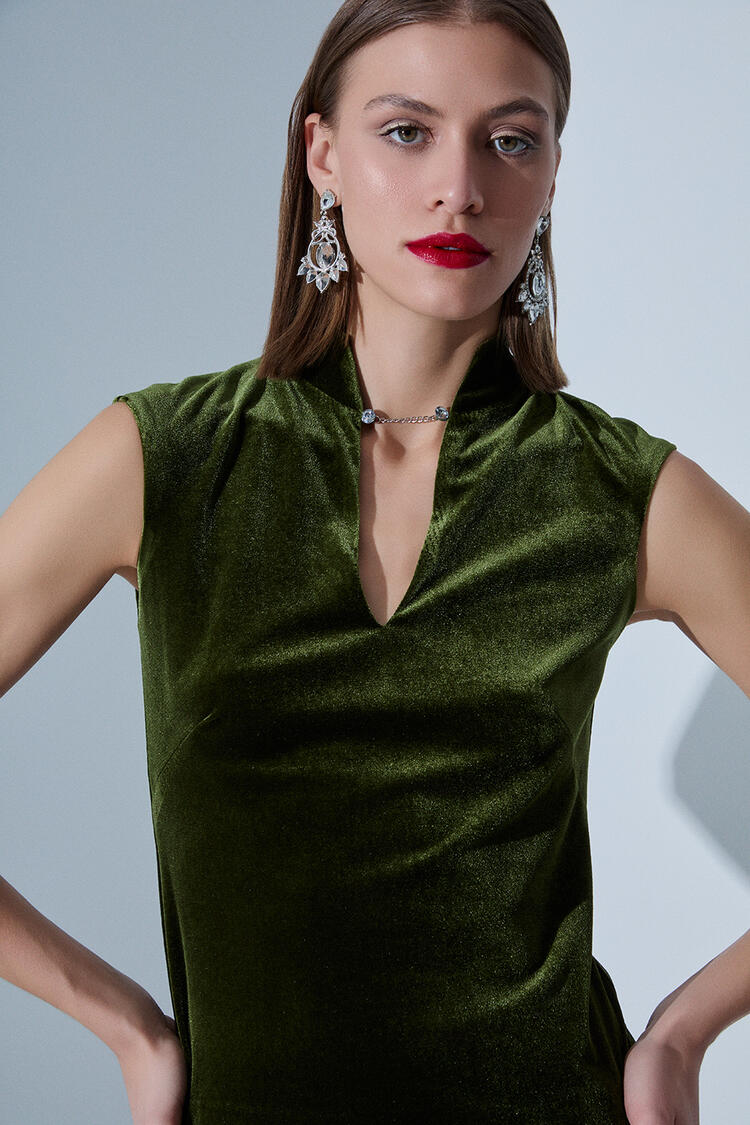 Sleeveless blouse - Chaki S
