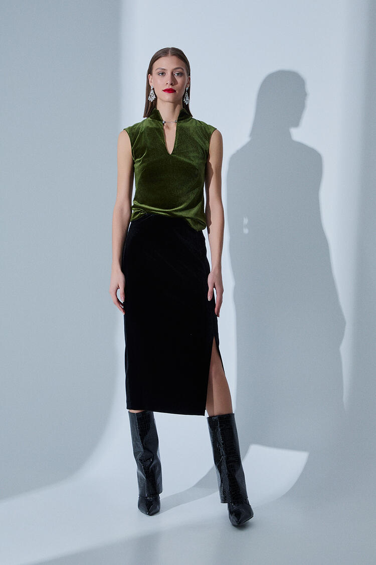 Sleeveless blouse - Chaki S