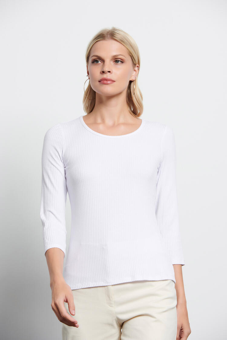 Blouse with opening in the back - White S