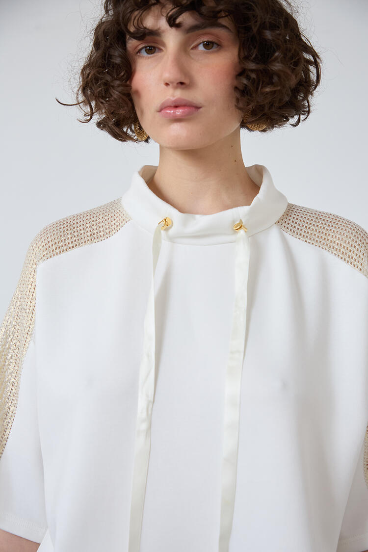 Sweatshirt in a combination of fabrics - Off White M/L