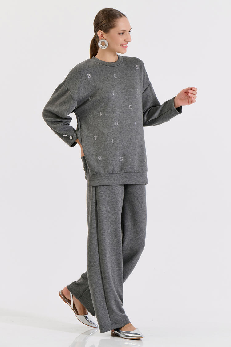 Sweatpants with elastic waist and pockets - Grey L