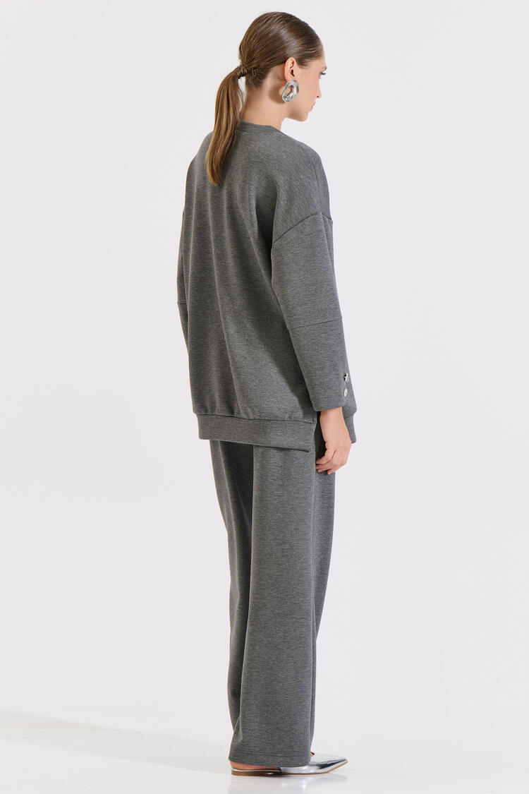 Sweatpants with elastic waist and pockets - Grey L