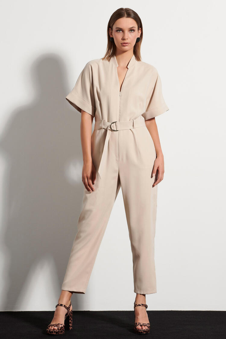 Jumpsuit with detachable belt - Vanilla S