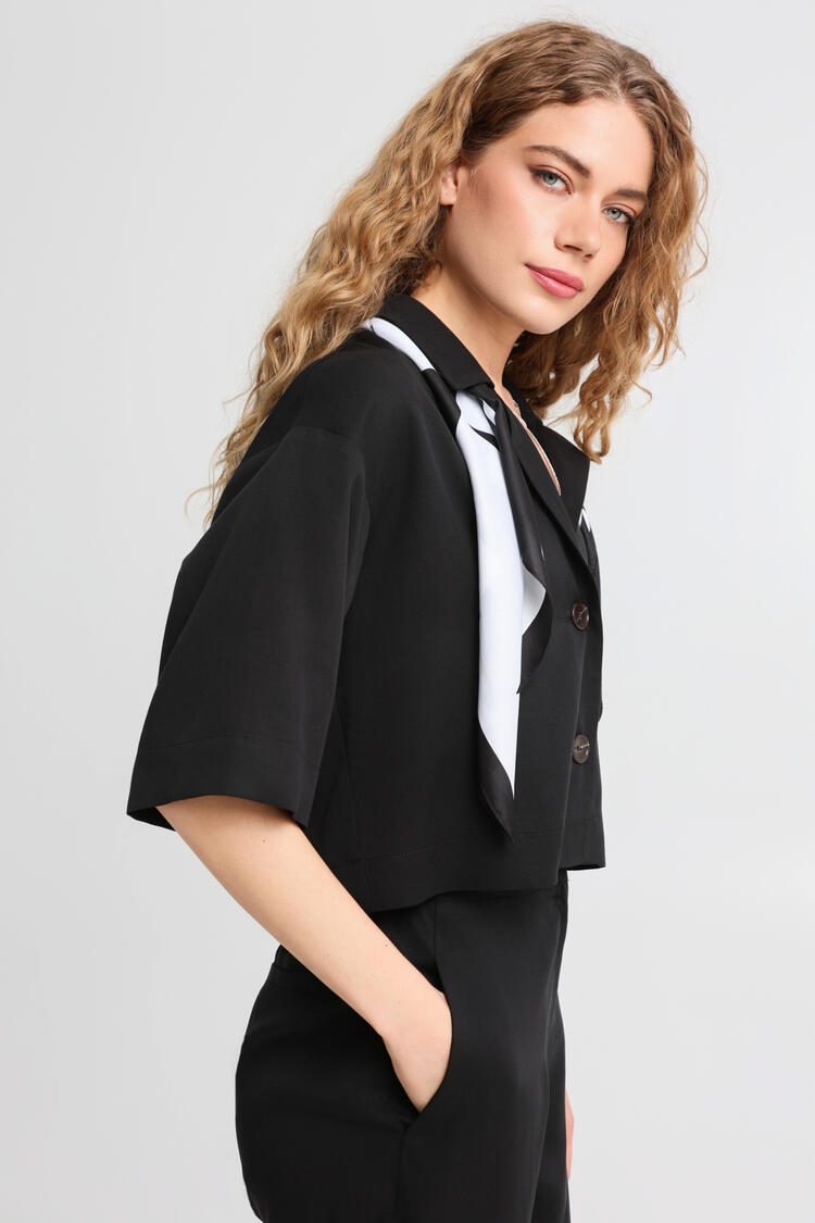 Button-up shirt in a relaxed silhouette - Black S