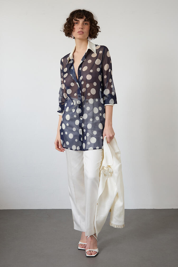 Polka dot shirt - Blue S