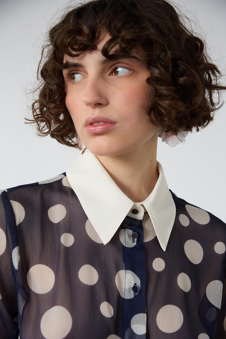 Polka dot shirt - Blue S
