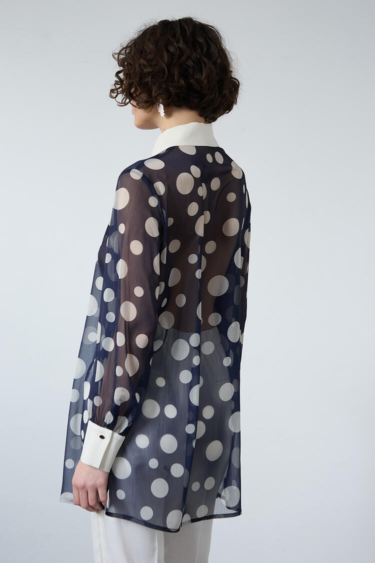 Polka dot shirt - Blue S