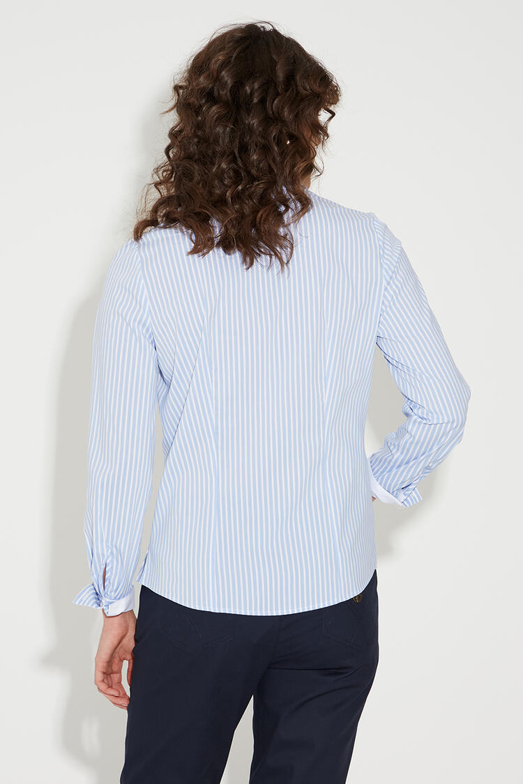 Slim fit striped shirt - Blue XXL