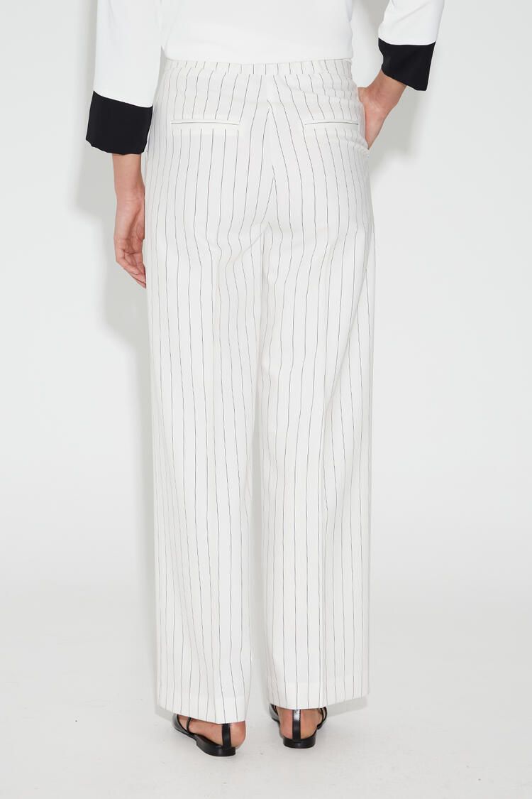Striped wide leg pants - White M