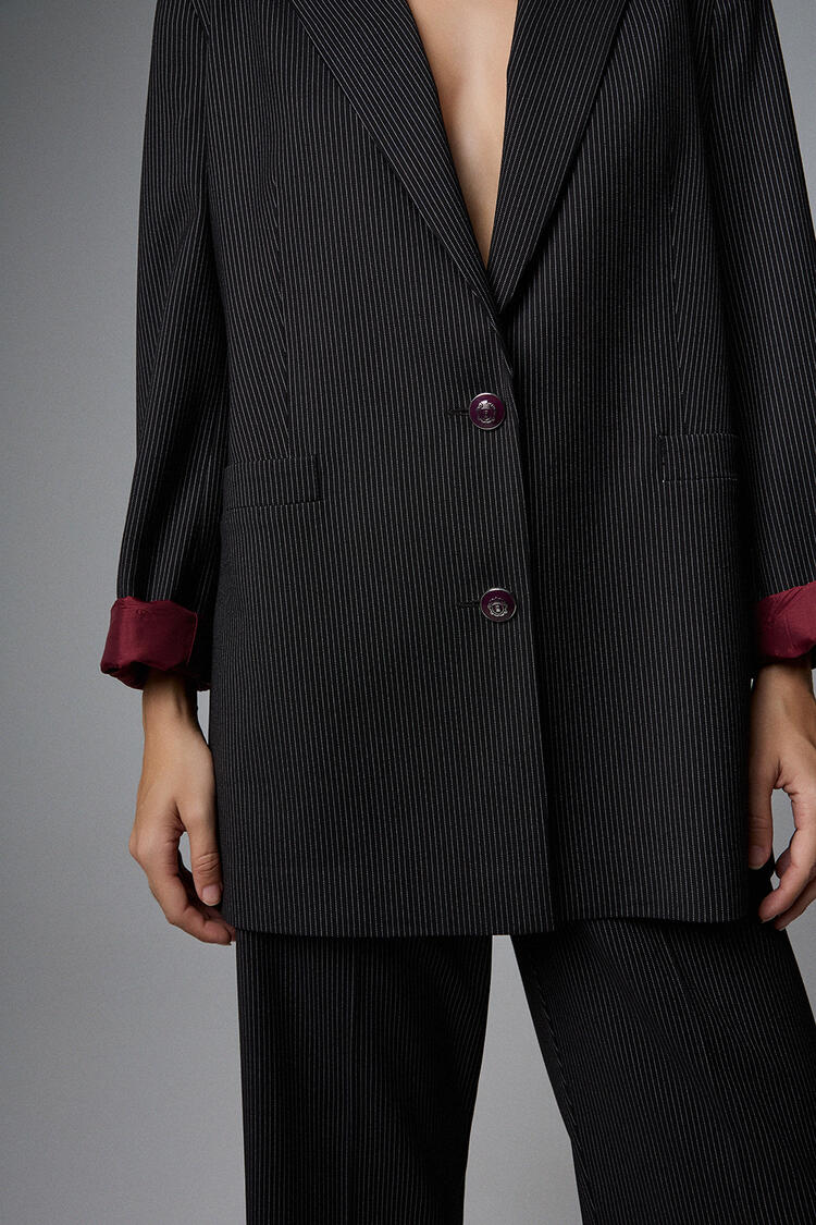 Jacket with stripe pattern - Black S