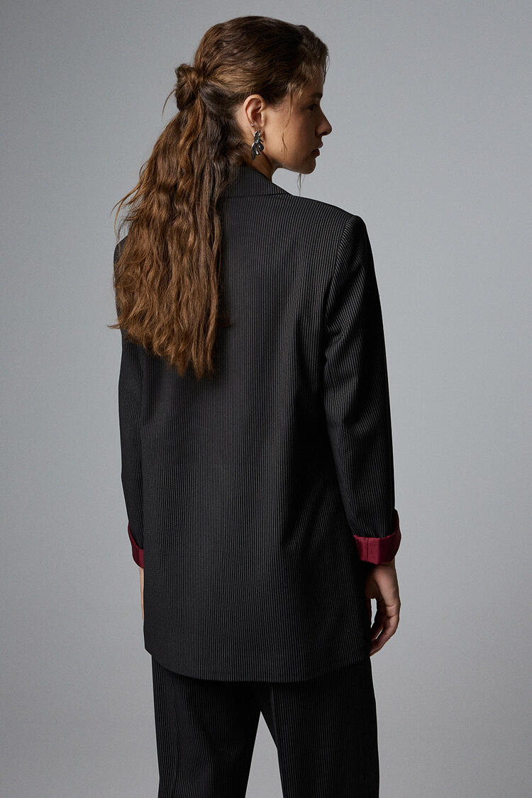 Jacket with stripe pattern - Black S